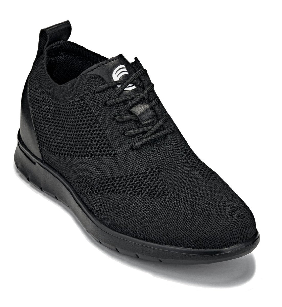 CALTO - X2211 - 2.4 Inches Taller (Black/Black Sole) - Lace Up Casual Walker - Lightweight - TLW Shoes