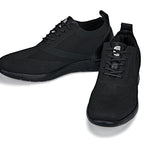 CALTO - X2211 - 2.4 Inches Taller (Black/Black Sole) - Lace Up Casual Walker - Lightweight - TLW Shoes