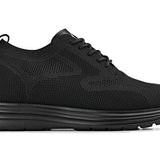 CALTO - X2631 - 2.8 Inches Taller (Black/Black Sole) - Lace Up Casual Walker - Lightweight - TLW Shoes