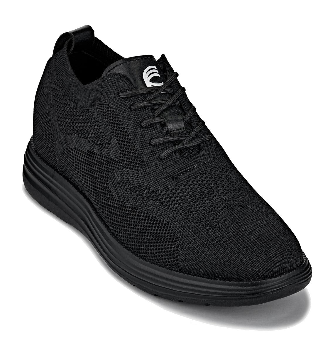 CALTO - X2631 - 2.8 Inches Taller (Black/Black Sole) - Lace Up Casual Walker - Lightweight - TLW Shoes