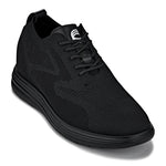 CALTO - X2631 - 2.8 Inches Taller (Black/Black Sole) - Lace Up Casual Walker - Lightweight - TLW Shoes