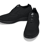 CALTO - X2631 - 2.8 Inches Taller (Black/Black Sole) - Lace Up Casual Walker - Lightweight - TLW Shoes