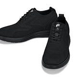CALTO - X2631 - 2.8 Inches Taller (Black/Black Sole) - Lace Up Casual Walker - Lightweight - TLW Shoes
