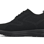 CALTO - X2631 - 2.8 Inches Taller (Black/Black Sole) - Lace Up Casual Walker - Lightweight - TLW Shoes