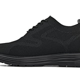 CALTO - X2631 - 2.8 Inches Taller (Black/Black Sole) - Lace Up Casual Walker - Lightweight - TLW Shoes