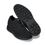 CALTO - X2631 - 2.8 Inches Taller (Black/Black Sole) - Lace Up Casual Walker - Lightweight - TLW Shoes