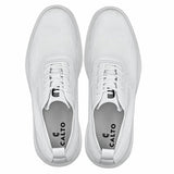 CALTO - X2633 - 2.8 Inches Taller (White) - Lace Up Casual Walker - Lightweight - TLW Shoes