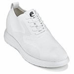 CALTO - X2633 - 2.8 Inches Taller (White) - Lace Up Casual Walker - Lightweight - TLW Shoes