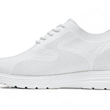 CALTO - X2633 - 2.8 Inches Taller (White) - Lace Up Casual Walker - Lightweight - TLW Shoes