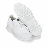 CALTO - X2633 - 2.8 Inches Taller (White) - Lace Up Casual Walker - Lightweight - TLW Shoes