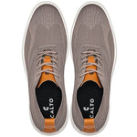 CALTO - X2638 - 2.8 Inches Taller (Khaki/Brown) - Lace Up Casual Walker - Lightweight - TLW Shoes