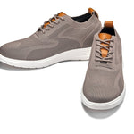 CALTO - X2638 - 2.8 Inches Taller (Khaki/Brown) - Lace Up Casual Walker - Lightweight - TLW Shoes