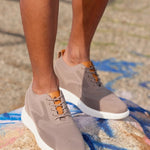 CALTO - X2638 - 2.8 Inches Taller (Khaki/Brown) - Lace Up Casual Walker - Lightweight - TLW Shoes