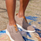 CALTO - X2638 - 2.8 Inches Taller (Khaki/Brown) - Lace Up Casual Walker - Lightweight - TLW Shoes