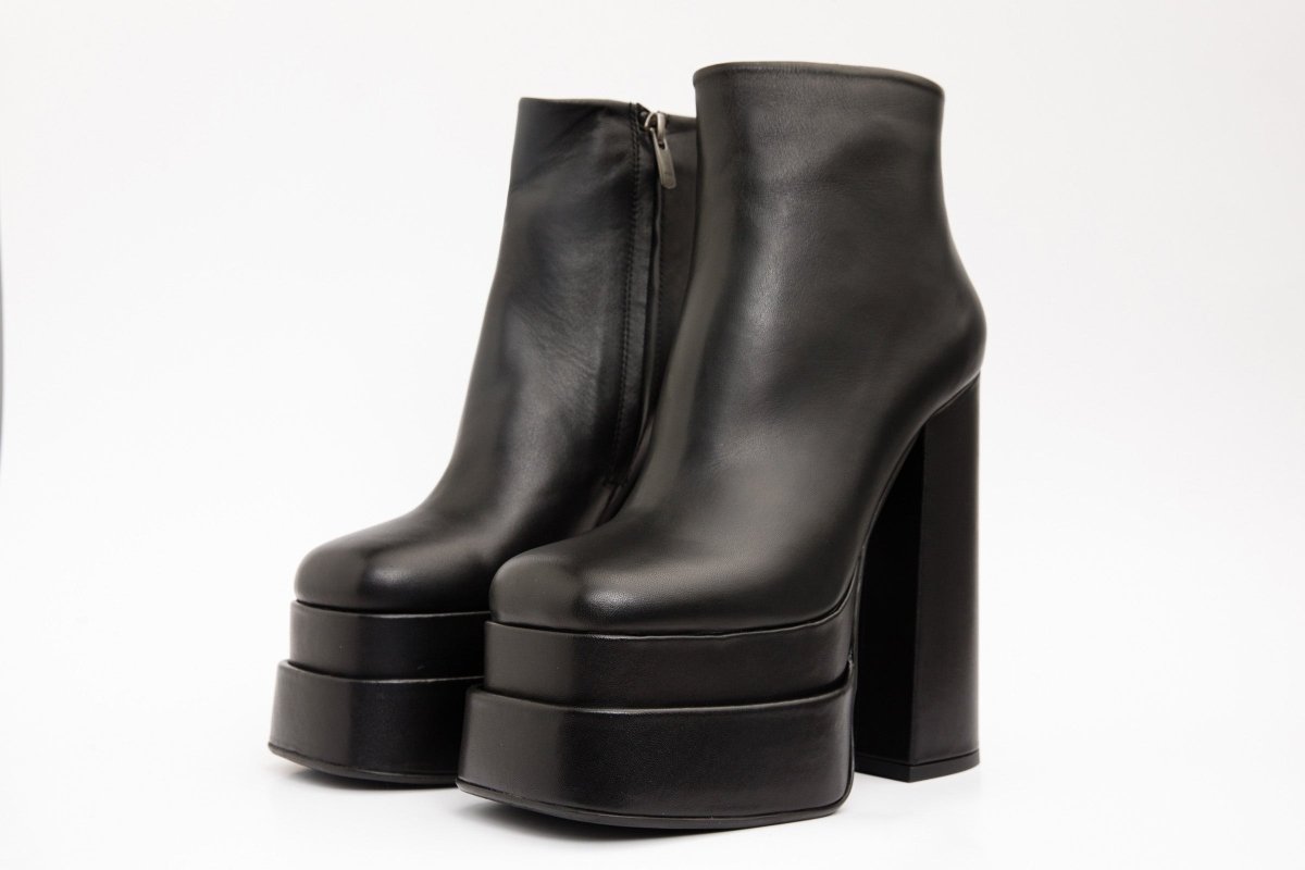 The Latino Black Leather High Heel Women Boot Final Sale! - TLW Shoes