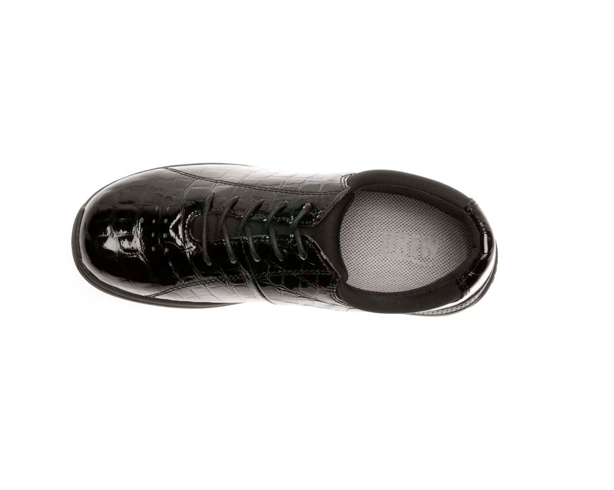 DREW TULIP WOMEN CASUAL SHOE IN BLACK CROC - TLW Shoes