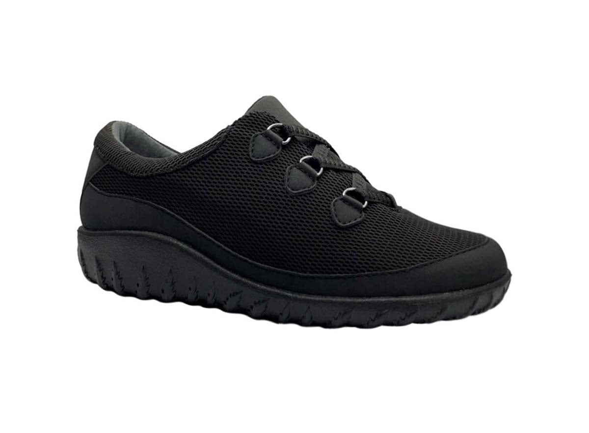DREW SHINE WOMEN CASUAL SHOE IN BLACK MESH COMBO - TLW Shoes