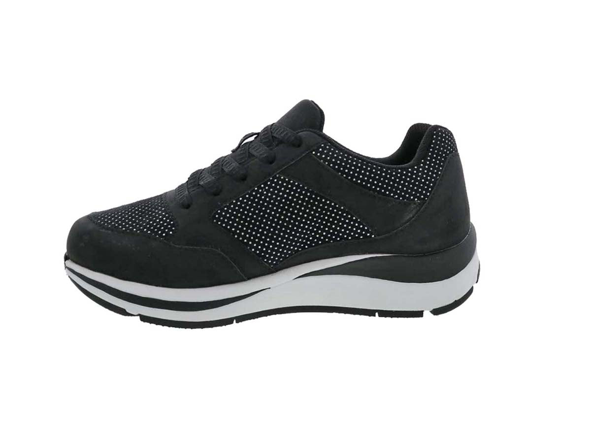 DREW CHIPPY WOMEN CASUAL SHOES IN BLACK/SILVER COMBO - TLW Shoes