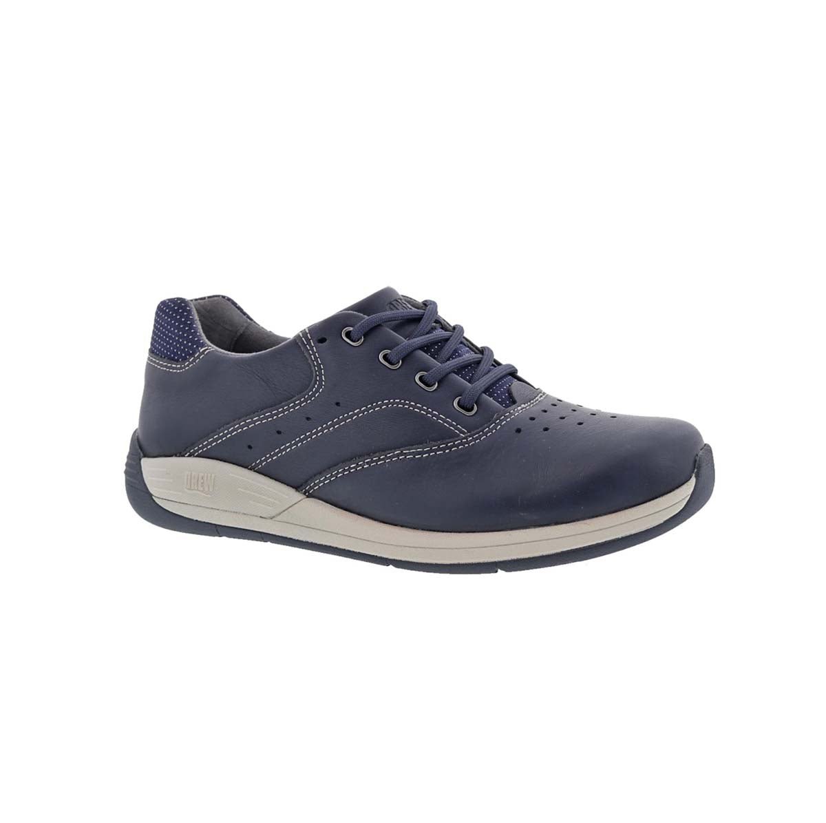 DREW TOUR WOMEN OXFORD WALKING SHOES IN NAVY LEATHER - TLW Shoes