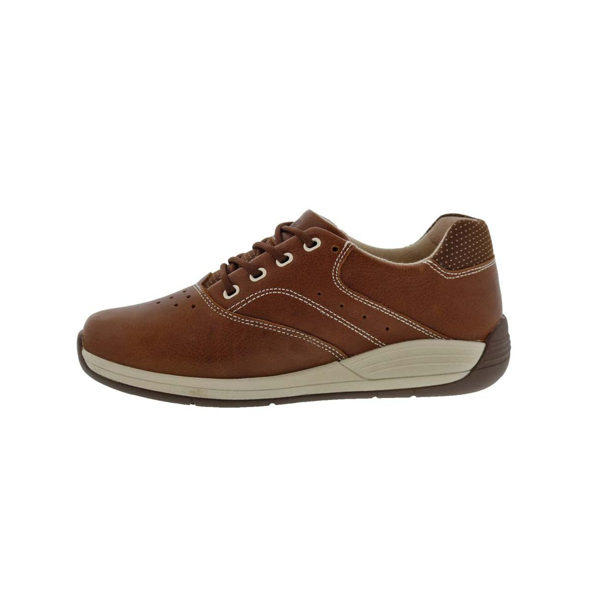 DREW TOUR WOMEN OXFORD WALKING SHOES IN CAMEL LEATHER - TLW Shoes