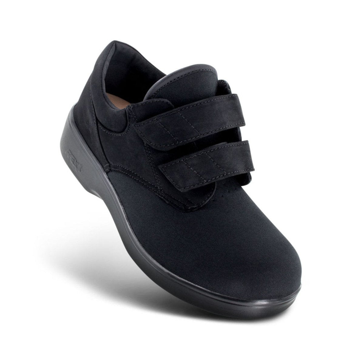 APEX 1200 AMB STRETCHER DOUBLE STRAP UNISEX CASUAL SHOE IN BLACK VEL - TLW Shoes