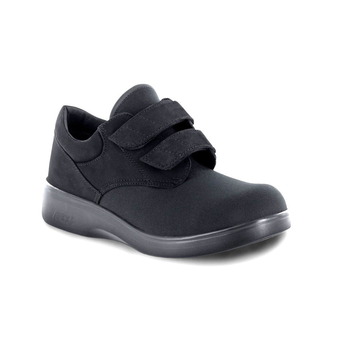 APEX 1200 AMB STRETCHER DOUBLE STRAP UNISEX CASUAL SHOE IN BLACK VEL - TLW Shoes