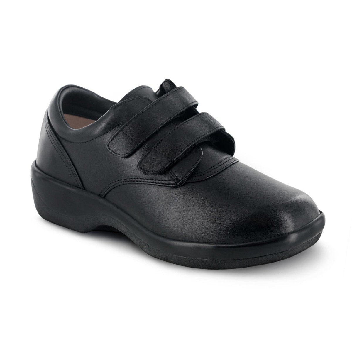 APEX 1260W AMB CONFORM DOUBLE STRAP VELCRO WOMEN'S CASUAL SHOE IN BLACK - TLW Shoes