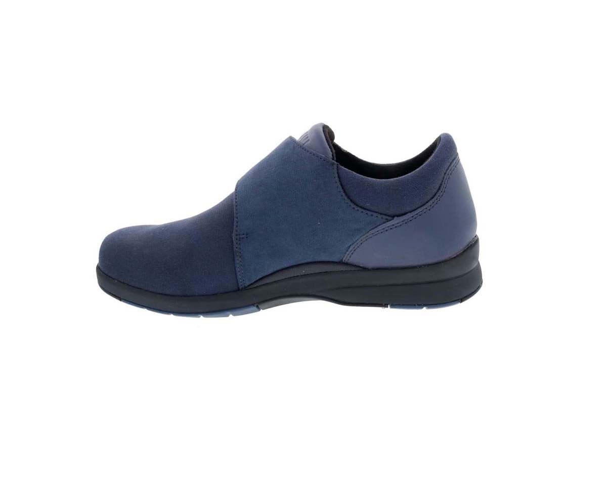 DREW MOONWALK WOMEN CASUAL SHOE IN NAVY STRETCH LEATHER - TLW Shoes