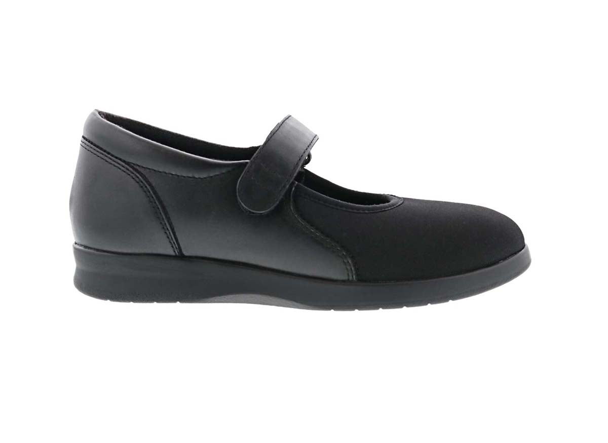 DREW BLOOM II WOMEN CASUAL SHOE IN BLACK CALF/STRETCH - TLW Shoes