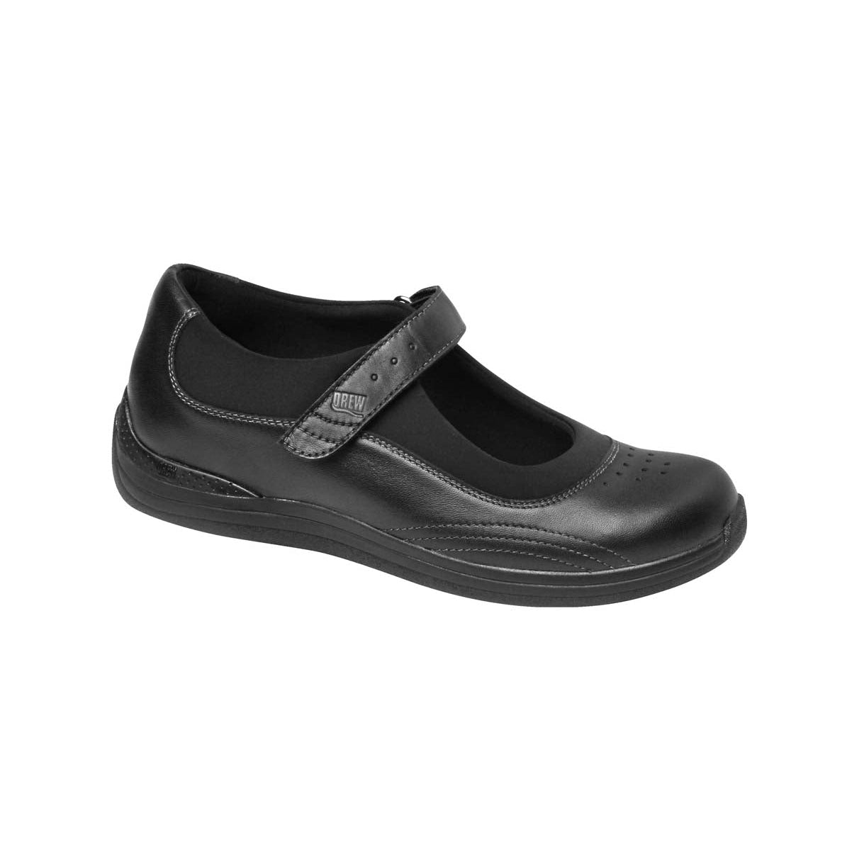 DREW ROSE WOMEN CASUAL SHOE IN BLACK/BLACK STRETCH - TLW Shoes