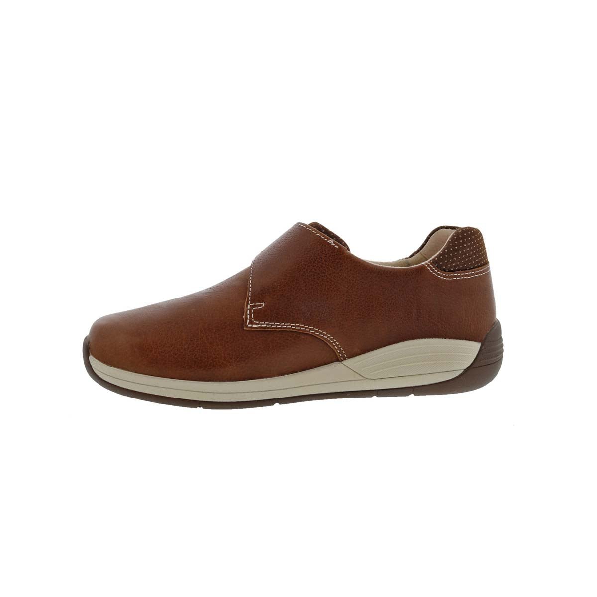 DREW TEMPO WOMEN ADJUSTABLE CLOSURE SLIP-ON SHOES IN CAMEL LEATHER - TLW Shoes