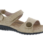 DREW WORKAROUND WOMEN HOOK AND LOOP SANDAL IN NATURAL FABRIC - TLW Shoes