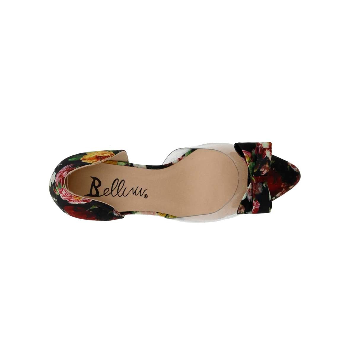 BELLINI CUPCAKE WOMEN DRESS PUMP IN BLK FLORAL/LUCITE - TLW Shoes