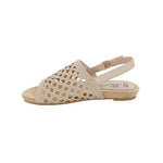 BELLINI NEWABLE WOMEN SLINGBACK SANDALS IN GOLD WOVEN SYNTHETIC - TLW Shoes