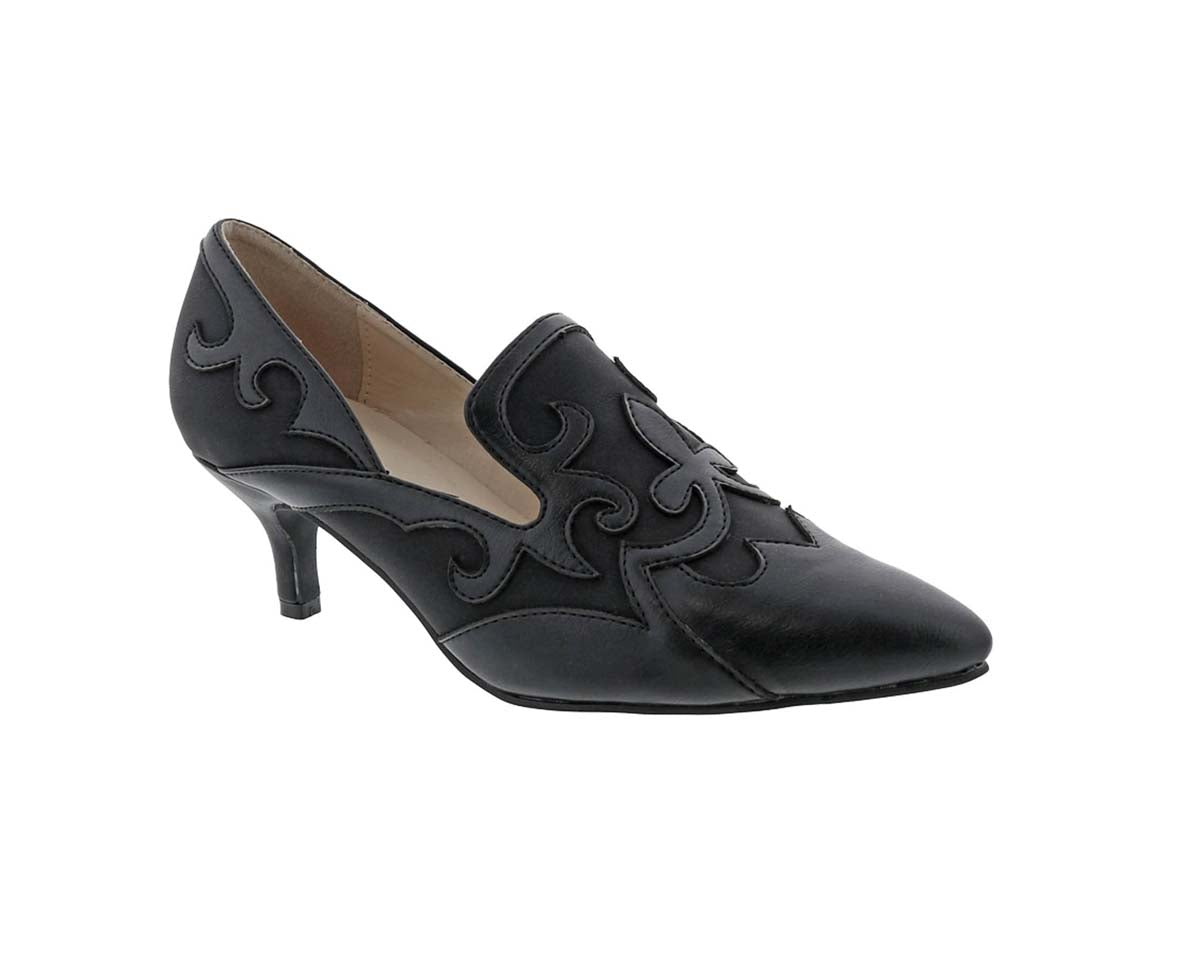 BELLINI BENGAL WOMEN DRESS PUMP SHOE IN BLACK FAUX LEATHER/BLACK MICROSUEDE - TLW Shoes