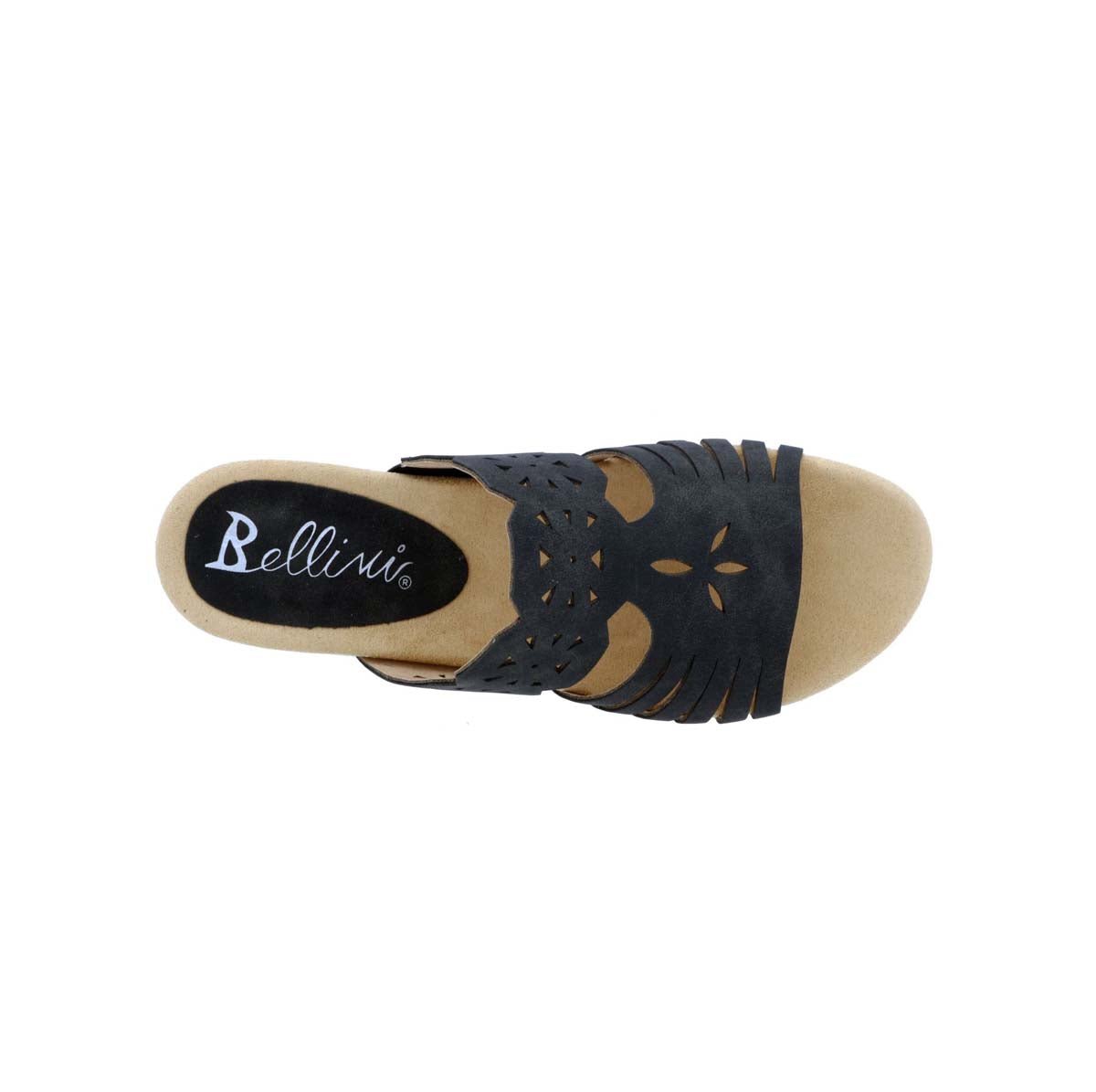 BELLINI NIKOLE WOMEN SLIDE SANDALS IN BLACK FAUX NUBUCK - TLW Shoes