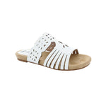 BELLINI NIKOLE WOMEN SLIDE SANDALS IN WHITE FAUX NUBUCK - TLW Shoes