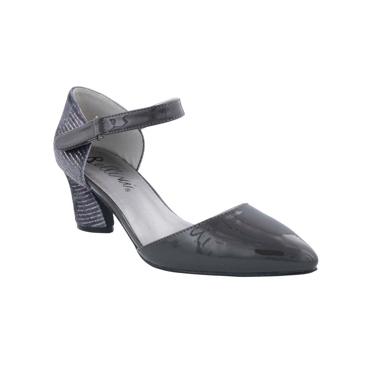 BELLINI LITE WOMEN SLINGBACK PUMP IN GREY PATENT/CORDUROY - TLW Shoes