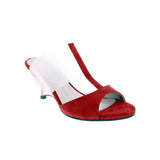 BELLINI IRAN WOMEN T-STRAP SANDALS IN LUCITE/WINE MICROSUEDE - TLW Shoes