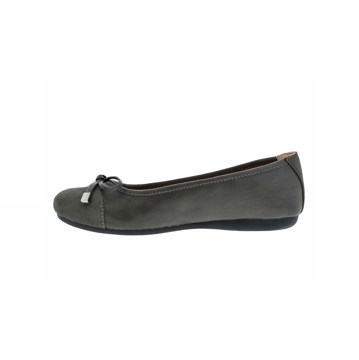 BELLINI SLOOP WOMEN FLAT IN GREY FAUX LEATHER/GREY MICROSUEDE - TLW Shoes