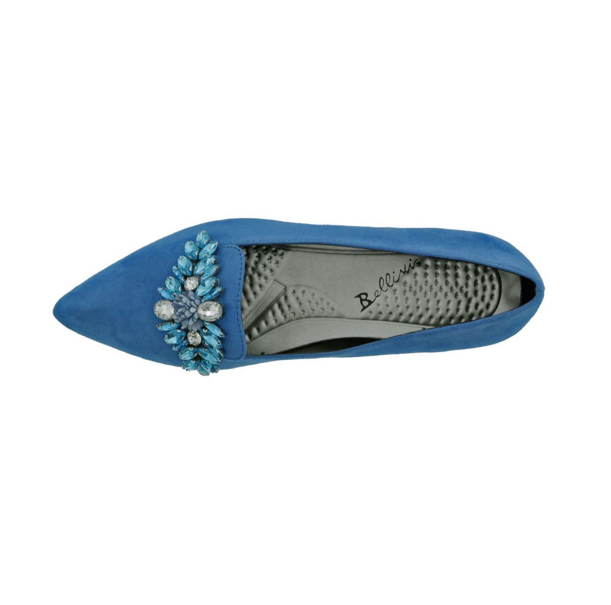 BELLINI FABULOUS II WOMEN SLIP-ON SHOES IN BLUE MICROSUEDE - TLW Shoes