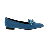 BELLINI FABULOUS II WOMEN SLIP-ON SHOES IN BLUE MICROSUEDE - TLW Shoes