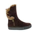 BELLINI FURRY WOMEN ZIPPER BOOTS IN BROWN MICROSUEDE/FAUX FUR - TLW Shoes