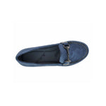 BELLINI SALTY WOMEN LOAFER SLIP-ON SHOES IN BLUE FAUX NUBUCK - TLW Shoes