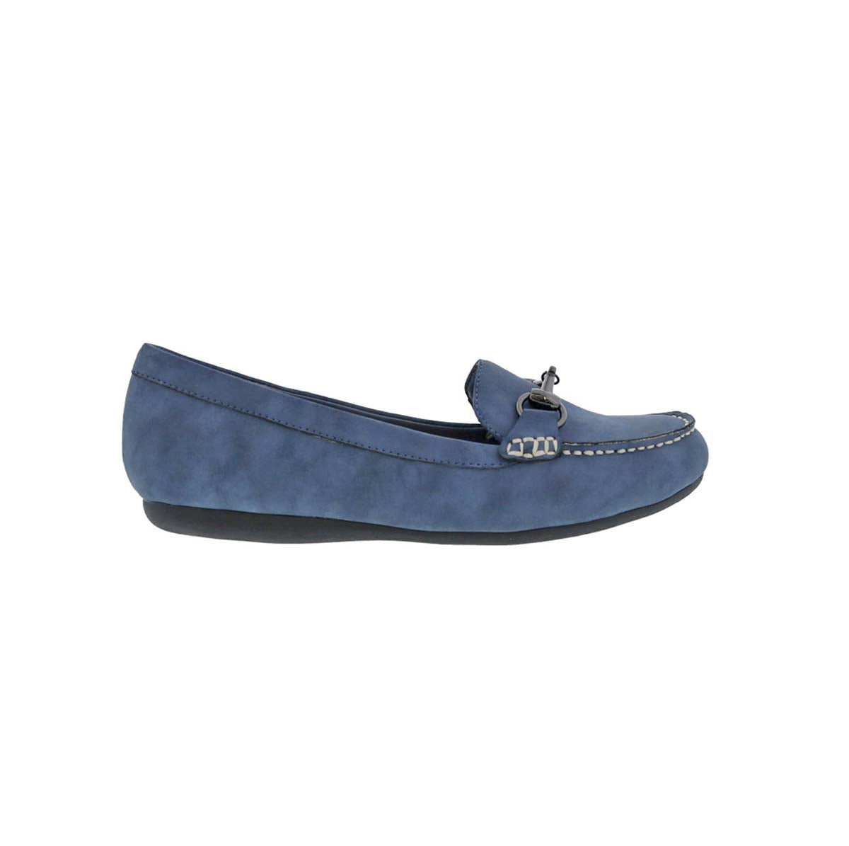 BELLINI SALTY WOMEN LOAFER SLIP-ON SHOES IN BLUE FAUX NUBUCK - TLW Shoes