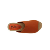BELLINI NIGH WOMEN MULES SANDALS IN ORANGE STRETCH - TLW Shoes