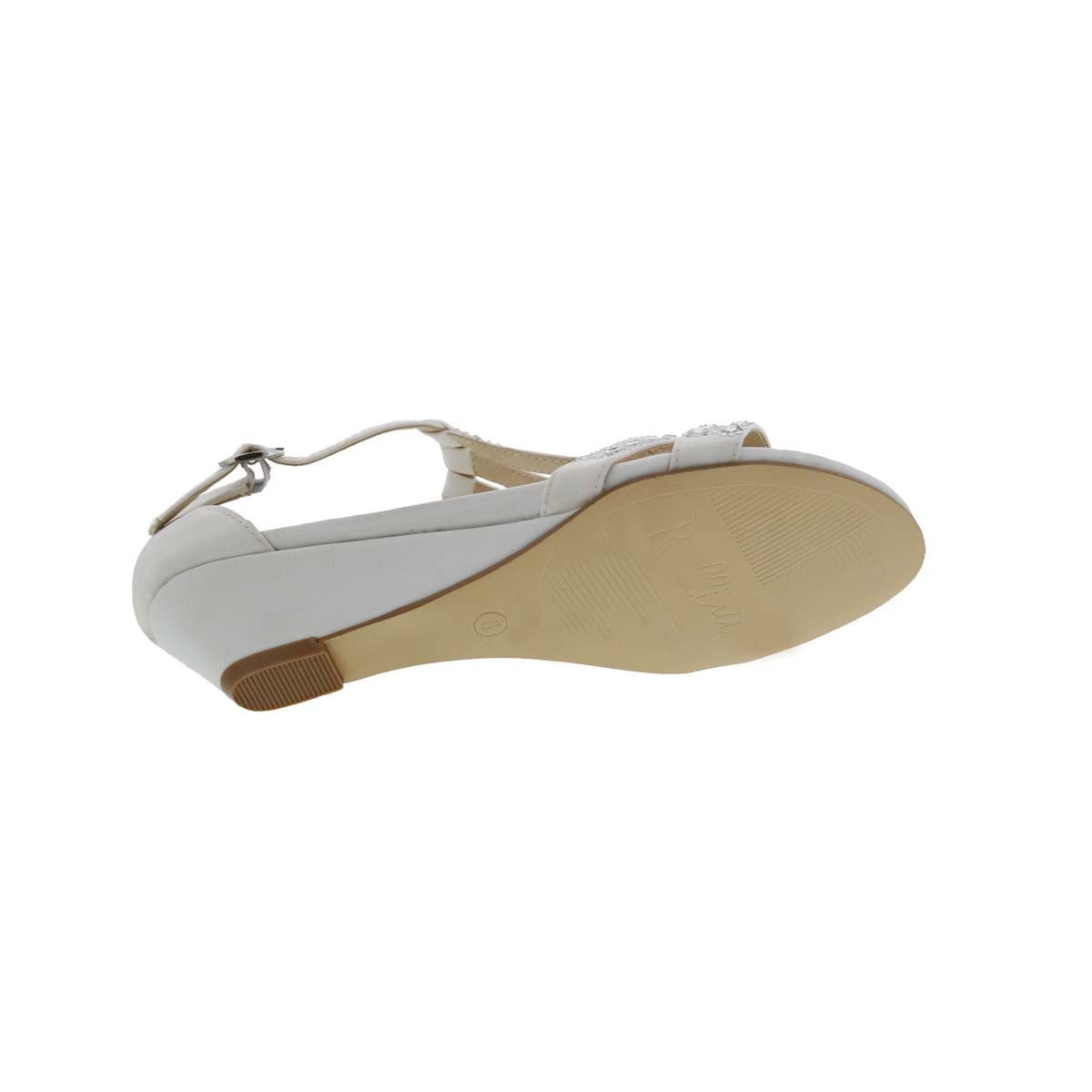 BELLINI LAARIS WOMEN WEDGE SANDALS IN WHITE FABRIC - TLW Shoes