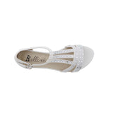 BELLINI LAARIS WOMEN WEDGE SANDALS IN WHITE FABRIC - TLW Shoes