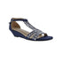 BELLINI LAARIS WOMEN WEDGE SANDALS IN NAVY FABRIC - TLW Shoes