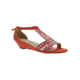 BELLINI LAARIS WOMEN WEDGE SANDALS IN ORANGE MICROSUEDE - TLW Shoes